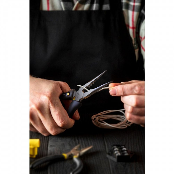 Длинногубцы Deli Home Series Black HT2106 160мм, эксклюзивный дизайн, рукоятка из высококачественного софттач пластика