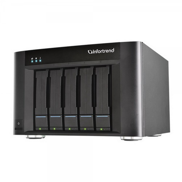 Платформа СХД Infortrend EonStor GSe Pro 200 5bay, High IOPS Solution, desktop cloud-integrated unified storage, including: Intel D1517, 2x4GB, 2x 10GbE SFP+, 2x 1GbE, 2x USB 3.1 Gen2, 2x USB 3.0, 2x host board slot(s), 1xPSU and 5x drive trays