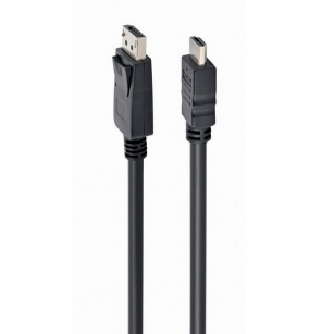 Кабель DisplayPort->HDMI Cablexpert CC-DP-HDMI-1M 1м, 20M/19M, черный, экран, пакет (CC-DP-HDMI-1M) (079990) {100}