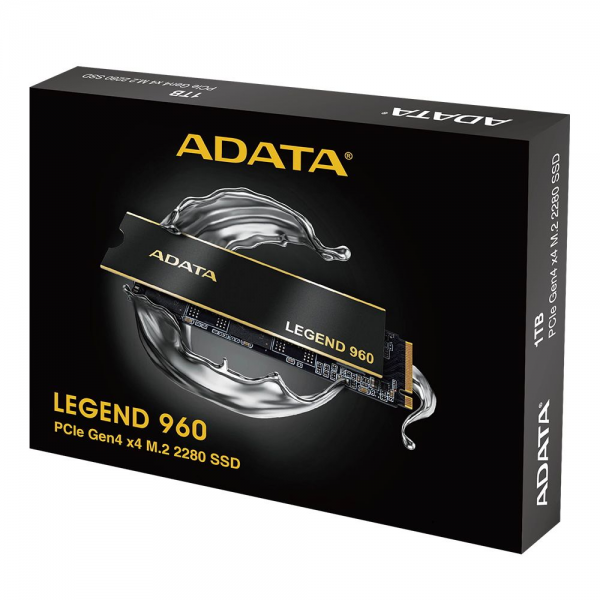 Твердотельный накопитель SSD ADATA ALEG-960-1TCS PCIe Gen4x4 with NVMe, 7400/6000, IOPS 730/610K, MTBF 2M, 3D NAND, 780TBW, 0,43DWPD, Heat Sink, SMI SM2264, Work with PS5, RTL (937506)
