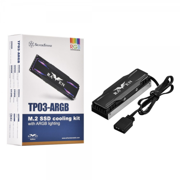 Аксессуары Silverstone G560TP03ARGB010 Комплект охлаждения M.2 SSD cooling kit with ARGB lighting