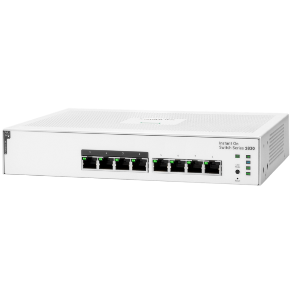 Коммутатор HPE JL811A HPE Aruba Instant On 1830 8G Web-managed  4p Class4 PoE 65W fanless Switch