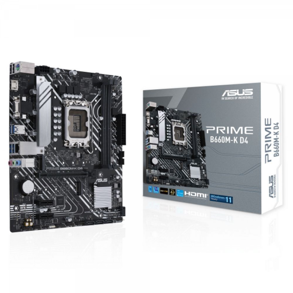 Материнская плата ASUS PRIME B660M-K D4 LGA1700 mATX 2xDDR4 PCIEx16 2xPCIEx1 2xM.2 HDMI VGA GLAN (90MB1950-M1EAY0)