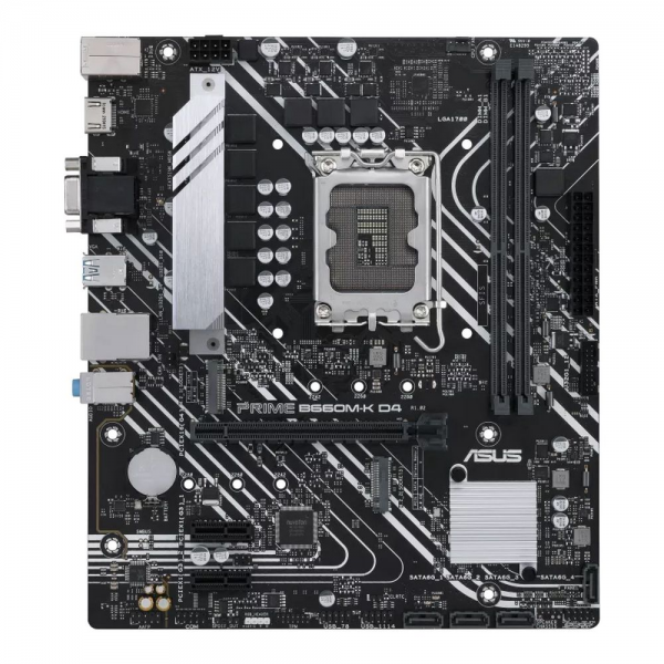 Материнская плата ASUS PRIME B660M-K D4 LGA1700 mATX 2xDDR4 PCIEx16 2xPCIEx1 2xM.2 HDMI VGA GLAN (90MB1950-M1EAY0)