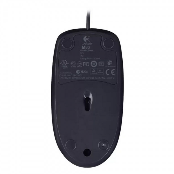 Мышь Logitech M90 Black (910-001793) черная, оптическая, 1000dpi, USB, 1.8м черная, оптическая, 1000dpi, USB, 1.8м