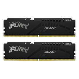 Модуль памяти Kingston 16GBDDR5 5600 DIMM FURY Beast Black XMP Gaming Memory KF556C40BBK2-16 Non-ECC, , CL40, 1.25V, (Kit of 2) 1RX16 40-40-40  288-pin 16Gbit, RTL