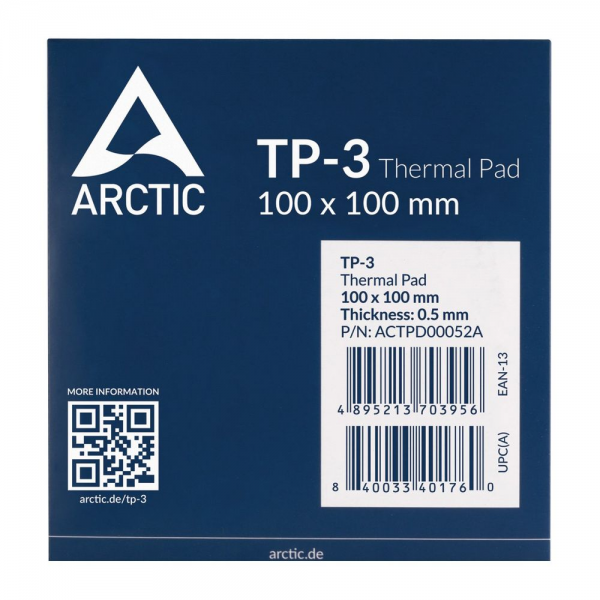 Термопрокладка Arctic Cooling Thermal pad  100x100mm, 0,5mm TP-3 (ACTPD00052A)