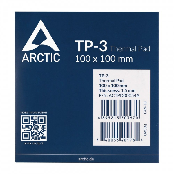 Термопрокладка Arctic Cooling Thermal pad  100x100mm, 1,5mm TP-3 (ACTPD00054A)