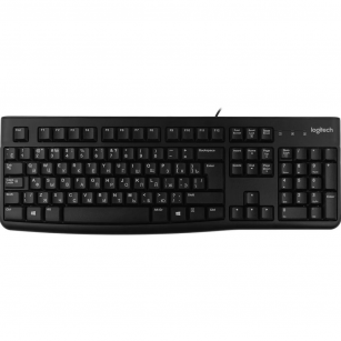 Клавиатура Logitech K120 черная, офисная, 104 клавиши, защита от воды |920-002583| USB 1.5м, RTL