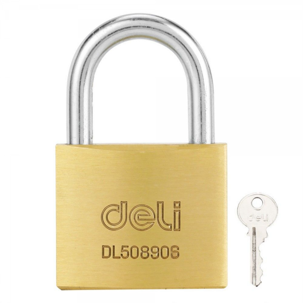 Замок навесной Deli DL508906 латунный, 50мм
