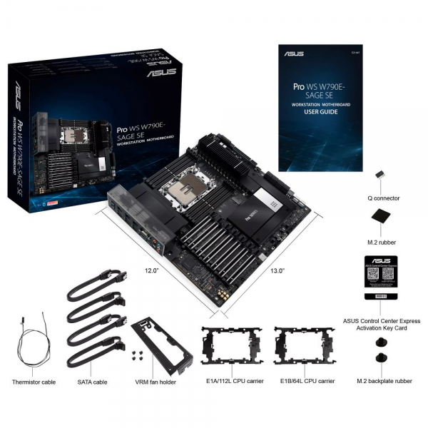 Материнская плата ASUS PRO WS W790E-SAGE SE LGA4677 EEB 8xDDR5 7xPCIEx16 3xM.2 2xUSB-C VGA GLAN 10GLAN