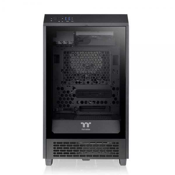 Корпус Thermaltake The Tower 200/Black/Win/SPCC/Tempered Glass*1/CT140 Fan*2/Color Box