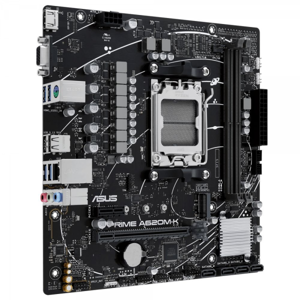 Материнская плата ASUS PRIME A620M-K AM5 mATX 2xDDR5 PCIEx16 PCIEx1 M.2 HDMI VGA GLAN