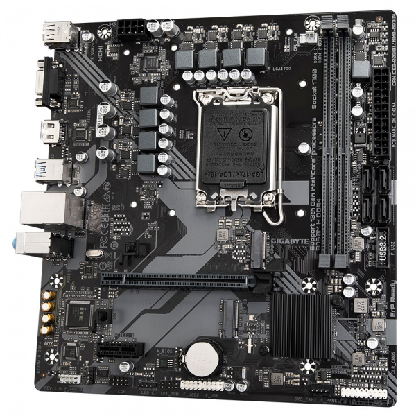 Материнская плата Gigabyte B760M H DDR4, Socket 1700, Intel®B760, 2xDDR4-3200, D-SUB+HDMI, 1xPCI-Ex16, 1xPCI-Ex1, 4xSATA3(RAID 0/1/5/10), 2xM.2, 8Ch Audio, 2,5GbLan, (2+4)xUSB2.0, (4+2)xUSB3.2, mATX, RTL