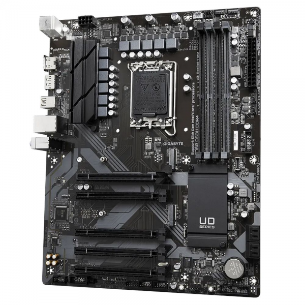 Материнская плата Gigabyte B760 DS3H DDR4, Socket 1700, Intel®B760, 4xDDR4-3200, HDMI+DP, 5xPCI-Ex16, 4xSATA3(RAID 0/1/5/10), 2xM.2, 8Ch Audio, GLan, (4+4)xUSB2.0, (1+2)xUSB3.2, (1+1)xUSB3.2 Type-C™, 1xPS/2, ATX, RTL