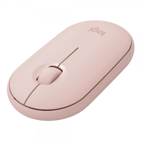 Мышь беспроводная Logitech Pebble M350 Pink розовая, оптическая, 1000dpi, 2.4GHz, USB-ресивер, бесшумная, под обе руки