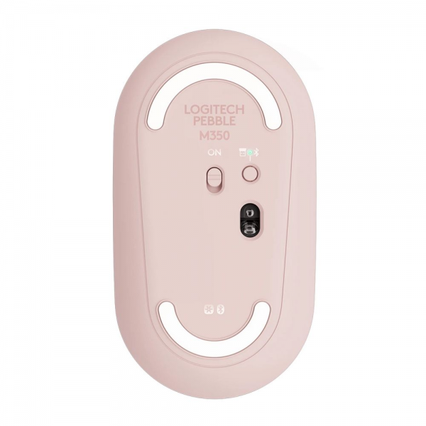 Мышь беспроводная Logitech Pebble M350 Pink розовая, оптическая, 1000dpi, 2.4GHz, USB-ресивер, бесшумная, под обе руки