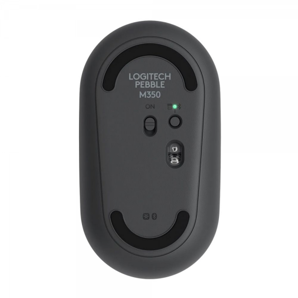 Мышь беспроводная Logitech Pebble M350 Black черная, оптическая, 1000dpi, 2.4GHz, USB-ресивер, бесшумная, под обе руки