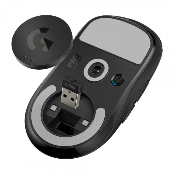 Мышь игровая Logitech PRO X Superlight Black черная, беспроводная Lightspeed, cенсор Hero 25K 100-25600dpi, 6 кнопок, облегченная 63гр, USB кабель 1,8м, под обе руки