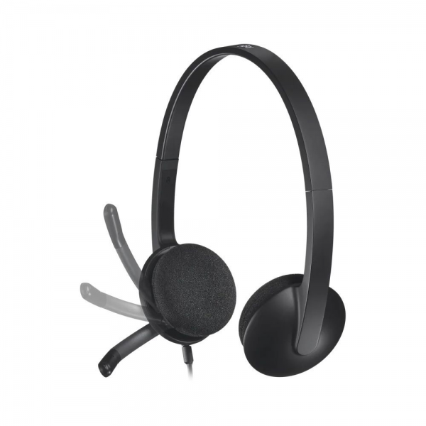 Гарнитура Logitech H340 черная, USB, поворотный микрофон, кабель 1.8м
