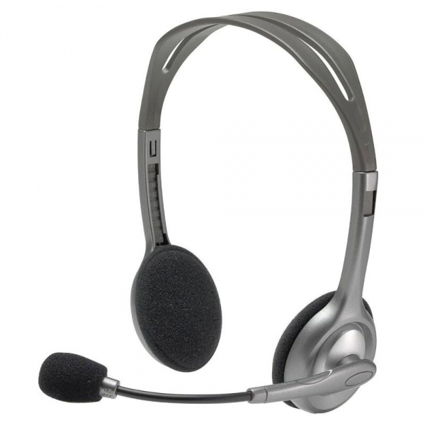 Гарнитура Logitech H110 серая, 2х jack 3.5мм, поворотный микрофон, кабель 1.8м