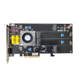 RAID-контроллер Areca ARC-1686-4NOD PCIe 4.0 x8  Full Height, 4 x M.2 Connector, Tri-mode interface at each M.2 bays - 12Gb/s SAS/SATA / Gen 4.0 PCIe (NVMe), RAID 0,1,10,JBOD, Hold-up Supercapacitor Onboard, RTL