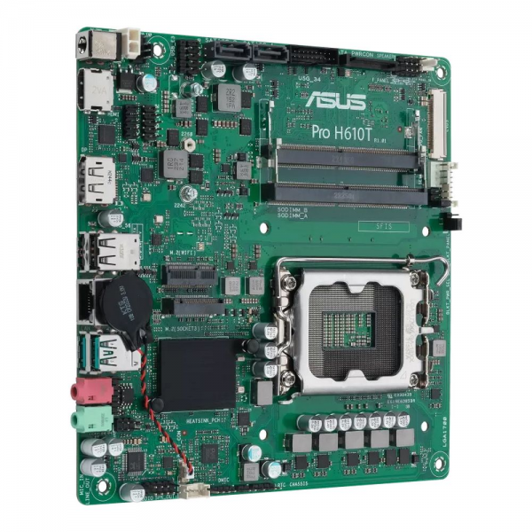 Материнская плата ASUS PRO H610T-CSM LGA1700 mini-ITX 2xDDR5 M.2 DP HDMI GLAN