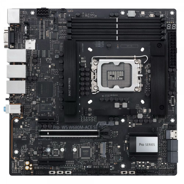 Материнская плата ASUS PRO WS W680M-ACE SE LGA1700 mATX 4xDDR5 PCIEx16 PCIEx4 PCIEx1 2xM.2 USB-C DP HDMI VGA 2х2.5GLAN