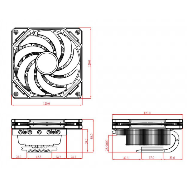 Вентилятор ID-Cooling IS-50X_V3 130W/PWM/all Intel /AMD AM4/ Low profile/Screws
