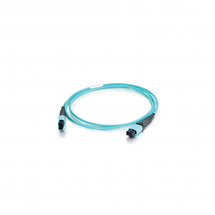 Кабельная сборка Hyperline FHD-MC3-503-MPOM12/PS-MPOF12/PS-A-1M-LSZH-AQ Патч-корд волоконно-оптический MPO (папа) - MPO (мама), 12 волокон, OM3, 40/100G, LSZH, 1м