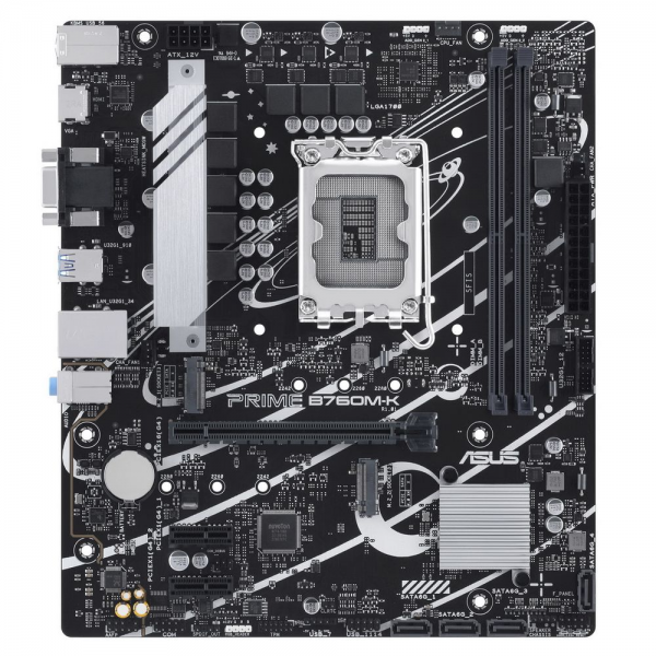 Материнская плата ASUS PRIME B760M-K LGA1700 mATX 2xDDR5 PCIEx16 2xPCIEx1 2xM.2 HDMI VGA 2.5GLAN
