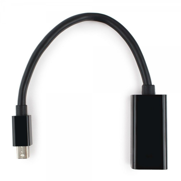 Переходник Cablexpert  miniDisplayPort - DisplayPort, Cablexpert A-mDPM-DPF-001  20M/20F, длина 16см, черный, пакет