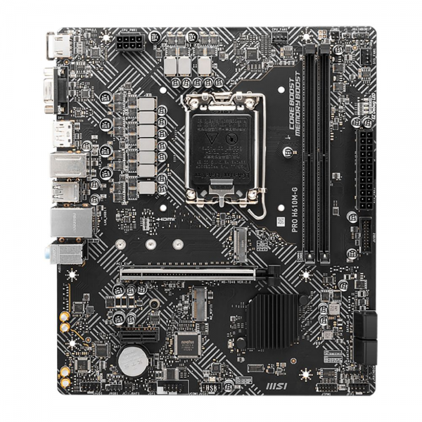 Материнская плата MSI PRO H610M-G H610, LGA1700, 2*DDR5, 1*PCIEx16, 1*PCIEx1, 1*M.2, 4*USB3.2Gen1, 6*USB2.0, 4*SATA3.0, 1G, VGA, DP, HDMI, M-ATX, RTL