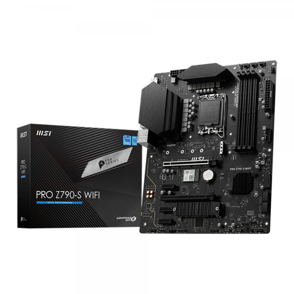 Материнская плата MSI PRO Z790-S WIFI Z790, LGA1700, 4*DDR5, 2*PCIEx16, 3*PCIEx1, 2*M.2, 1*TypeC, , 8*USB3.2Gen1, 6*USB2.0, 4*SATA3.0, 2.5G, DP, HDMI, ATX, RTL