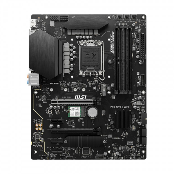 Материнская плата MSI PRO Z790-S WIFI Z790, LGA1700, 4*DDR5, 2*PCIEx16, 3*PCIEx1, 2*M.2, 1*TypeC, , 8*USB3.2Gen1, 6*USB2.0, 4*SATA3.0, 2.5G, DP, HDMI, ATX, RTL