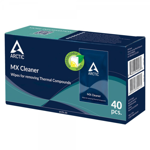 Аксессуары Салфетки Arctic Cooling ARCTIC MX Cleaner wipes (Box of 40 bags) Салфетки для снятия термопасты (ACTCP00033A)