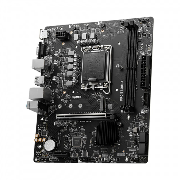 Материнская плата MSI PRO B760M-E B760, LGA1700, 2*DDR5, 1*PCIEx16, 1*PCIEx1, 1*M.2, 4*USB3.2Gen1, 8*USB2.0, 4*SATA3.0, 1G, VGA, HDMI, M-ATX, RTL