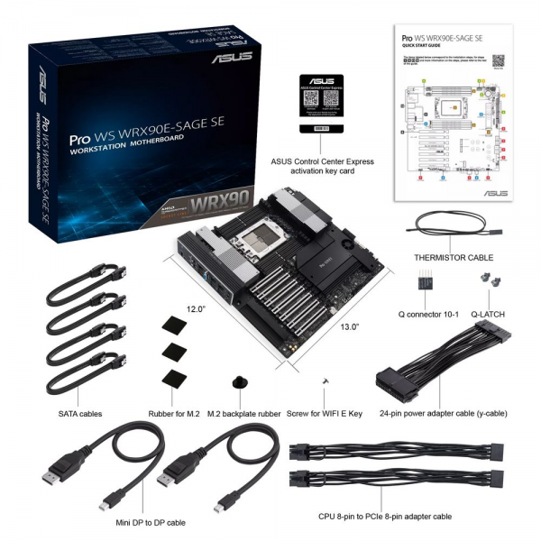 Материнская плата ASUS PRO WS WRX90E-SAGE SE STR5 EEB 8xDDR5 7xPCIEx16 4xM.2 2xUSB-C 2x mini DP VGA 2x10GLAN