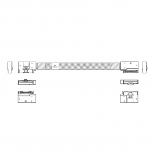 Кабель JPC P732FGB00800-1    Cable MCIO x8 74P (угловой Left Exit)  -TO-  MCIO x8 74P (угловой Left Exit) , 85 Ohm, L:80cm