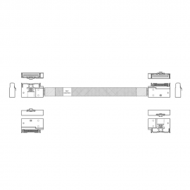 Кабель JPC P732EGB00800-1    Cable MCIO x8 74P (угловой Right Exit)  -TO-  MCIO x8 74P (угловой Right Exit) , 85 Ohm, L:80cm