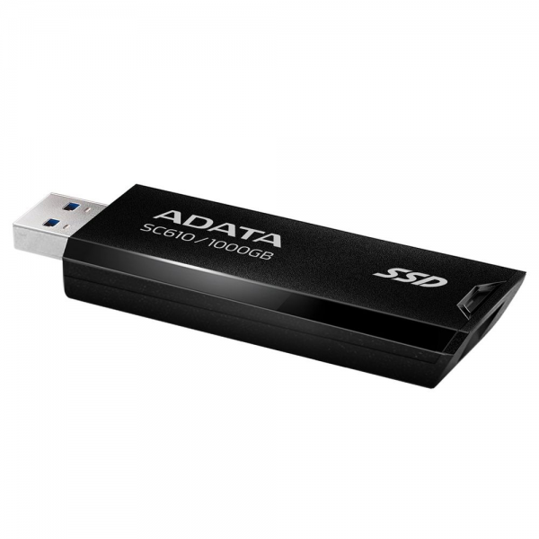 Твердотельный накопитель SSD ADATA SC610 1TB Black External   USB 3.2 Gen2, 550/500 RTL