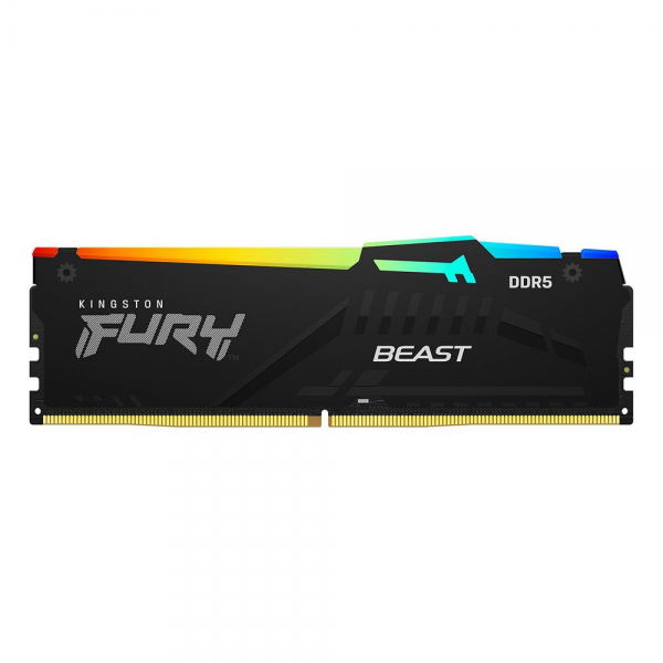 Модуль памяти Kingston 8GB DDR5 5200 DIMM FURY Beast Black RGB Non-ECC, CL40, 1.25V, 1RX8 40-40-40  288-pin, RTL