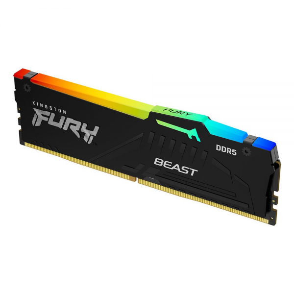 Модуль памяти Kingston 8GB DDR5 5200 DIMM FURY Beast Black RGB Non-ECC, CL40, 1.25V, 1RX8 40-40-40  288-pin, RTL