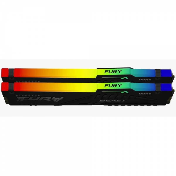 Модуль памяти Kingston 32GB DDR5 5600 DIMM FURY Beast Black RGB kit 2*16,Non-ECC,  CL40, 1.25V, 288-pin RTL