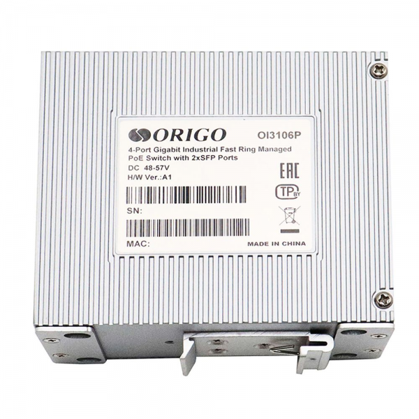 Коммутатор ORIGO OI3106P/60W/A1A Промышленный управляемый L2PoE-коммутатор 4x1000Base-T PoE+,2x1000Base-X SFP, PoE-бюджет 60 Вт