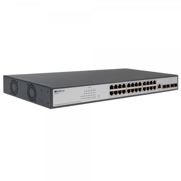 Коммутатор ORIGO OS3228P/250W/A1A Управляемый L3 PoE-коммутатор24x1000Base-T PoE+, 4x10G SFP+,PoE-бюджет 370 Вт/250 Вт