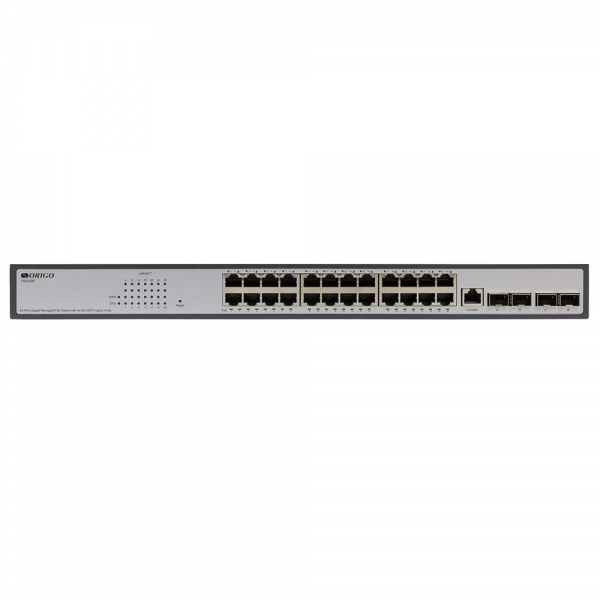 Коммутатор ORIGO OS3228P/250W/A1A Управляемый L3 PoE-коммутатор24x1000Base-T PoE+, 4x10G SFP+,PoE-бюджет 370 Вт/250 Вт