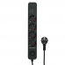 Сетевой фильтр Гарнизон EPS-4-U3-B-2 черный, 4 розетки 220В, 10А, 3 розетки USB-A 5В, кабель 2м, ур.защиты 2+, пакет
