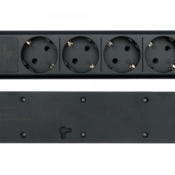 Сетевой фильтр Cablexpert Exnovo EXN-4-CU2-B-2 черный, Макс мощность 2500Вт, 3 розетки 220В, 10А, 2 розетки USB-A 5В, 1 розетка USB-C 30Вт PD, кабель 2м, ур.защиты 4+, коробка