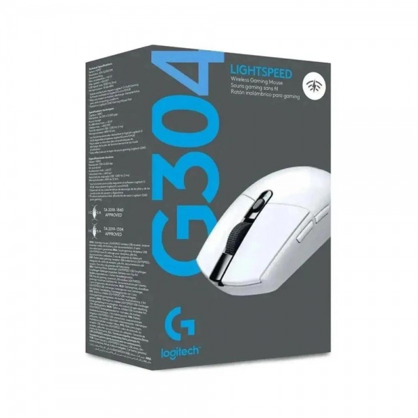 Мышь Logitech Мышь игровая Logitech G304 Lightspeed White белая, 200-12000dpi, беспроводная 2.4GHz, USB приемник LIGHTSPEED™, 6 программируемых кнопок, под обе руки
